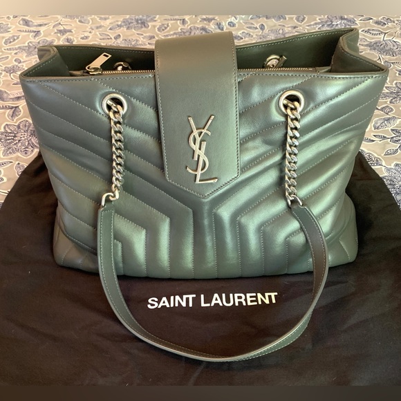 New! YSL Saint Laurent Loulou Matelassé "Y" Quilted Large Shopper Bag - Picture 2 of 13